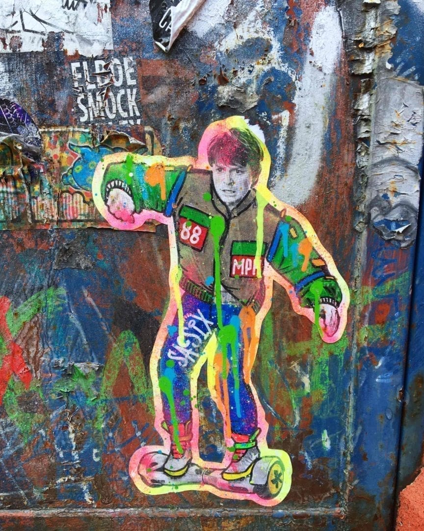 back to the future marty mcfly hoverboard graffti