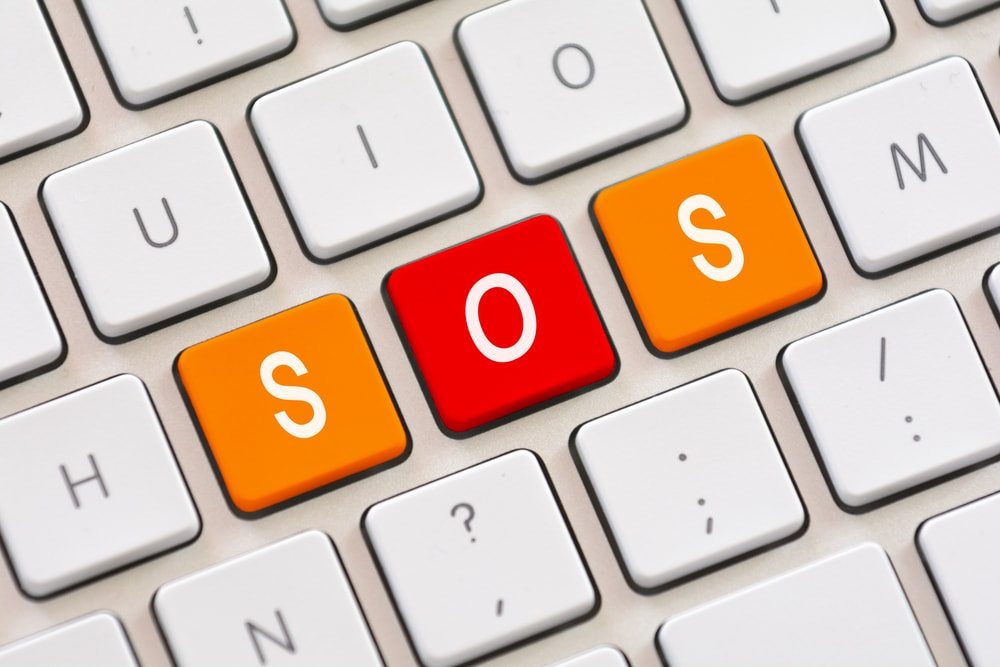 "SOS" on a keyboard