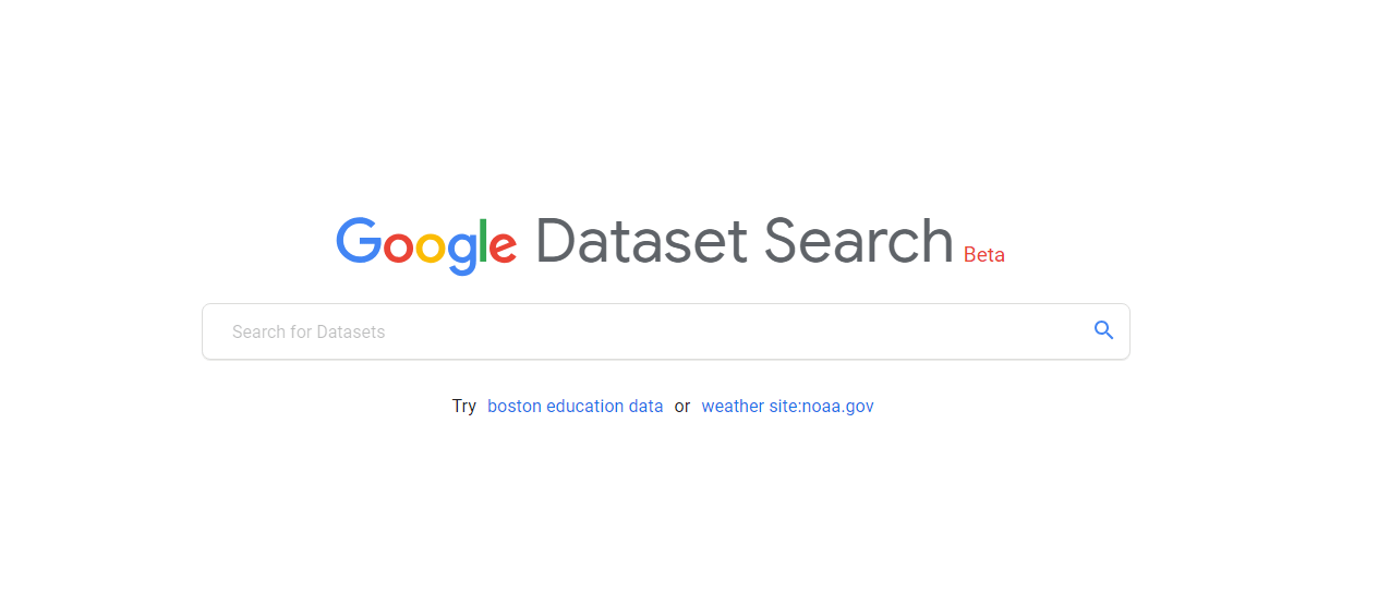 google-dataset-search box