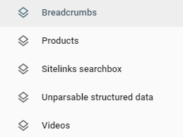 google search console structured data reports