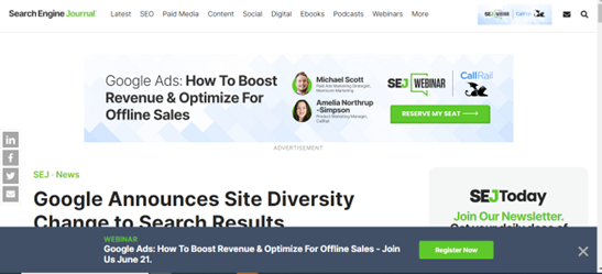 Banner CTA on Search Engine Journal