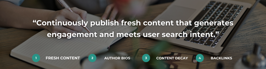 Continuously publish fresh content to your website.