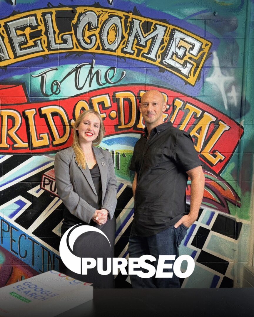 Ruby and Richard at Pure SEO office.